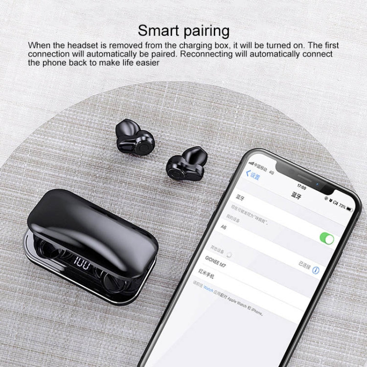 A6 TWS Bluetooth 5.0 Touch Wireless Bluetooth Earphone with Charging Box & LED Smart Digital Display, Support Voice Assistant & Memory Connection & HD Call