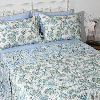 PERCALE REVERSIBLE QUILT SET - JACOBEAN WINDFLOWER Whites of London NZ