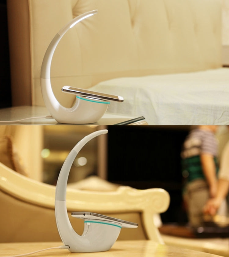 NILLKIN 2 in 1 QI Standard Smart Recognition 1A 5W Wireless Charger + LED Light Lamp with USB Charging Port Indicator