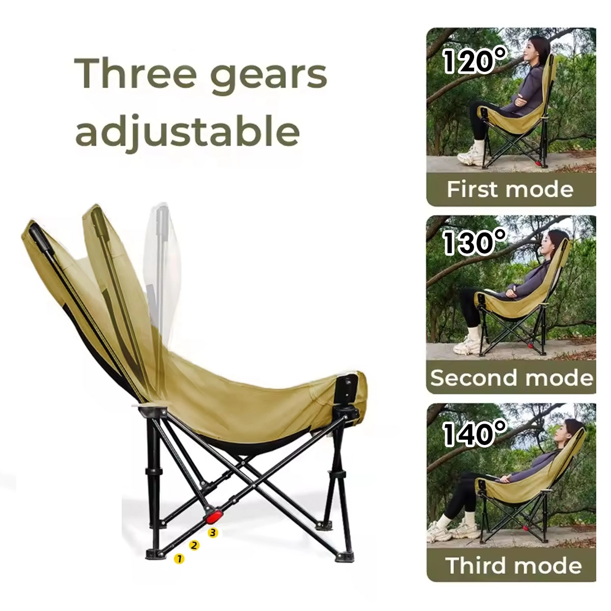 ECOTREK Three-Position Portable Folding Outdoor Chair ECOTREK