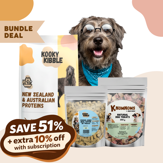 Kooky Kibble Grain-Free Dog Bundle with Treats & Toppers