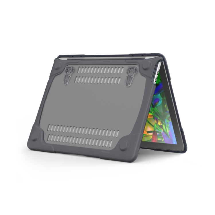 For Macbook Pro 13.3 inch (A1708) & with Touchbar (A1706) Laptop TPU + PC Folding Shockproof Protective Case with Holder