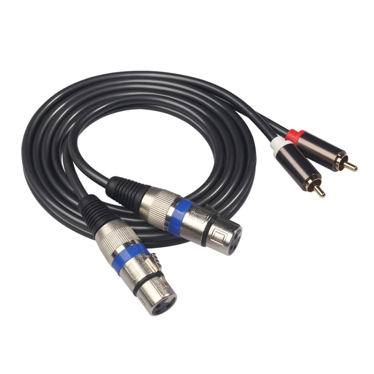 366156-15 2 RCA Male to 2 XLR 3 Pin Female Audio Cable, Length: 1.5m