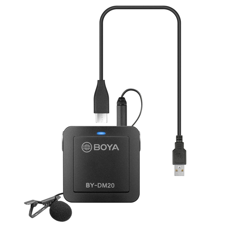 BOYA BY-DM20 Dual-Channel Recording Lavalier Microphone for iPhone / Android(Type-C) / Laptop