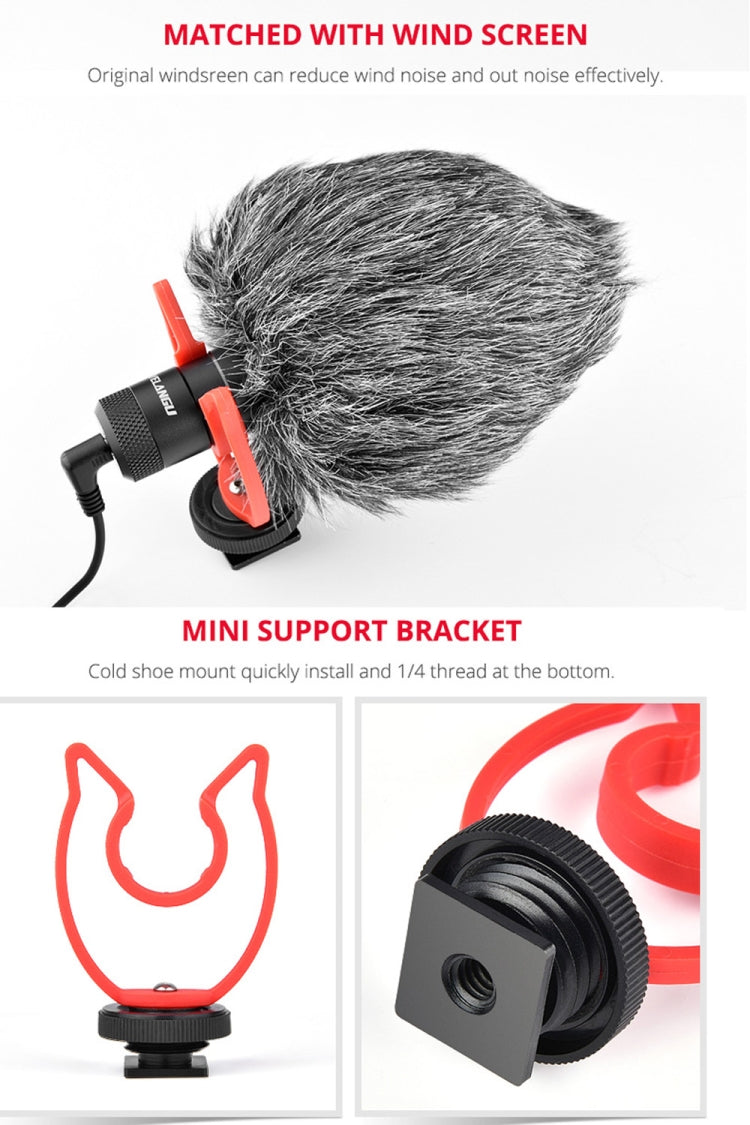 YELANGU MIC10 YLG9920A Professional Interview Condenser Video Shotgun Microphone with 3.5mm Audio Cable for DSLR & DV Camcorder