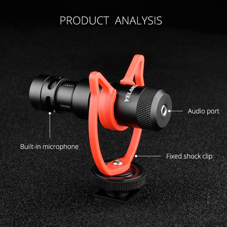 YELANGU MIC10 YLG9920A Professional Interview Condenser Video Shotgun Microphone with 3.5mm Audio Cable for DSLR & DV Camcorder