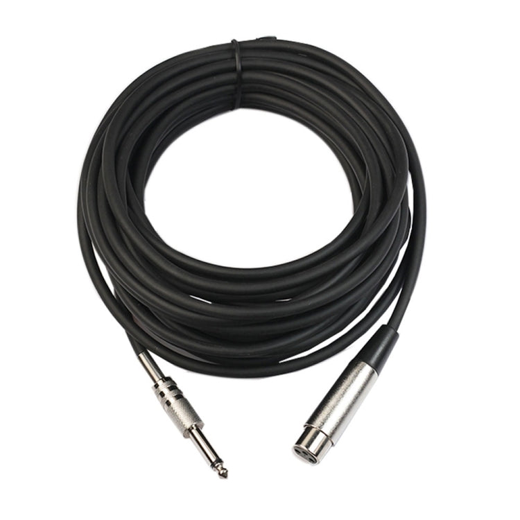 5m XLR 3-Pin Female to 1/4 inch (6.35mm) Mono Shielded Microphone Mic Cable
