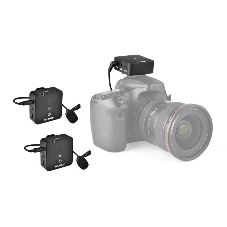 YELANGU MX5S Dual-Channel 2.4GHz Wireless Microphone System with 2 Transmitters and Receiver