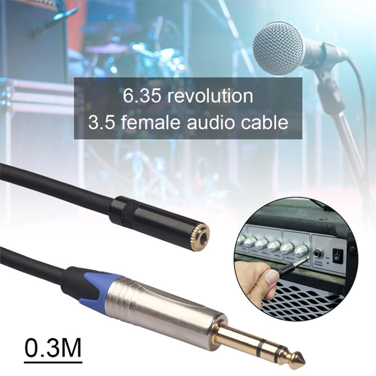TC203NF03 6.35mm Male to 3.5mm Female Audio Cable, Length: 0.3m
