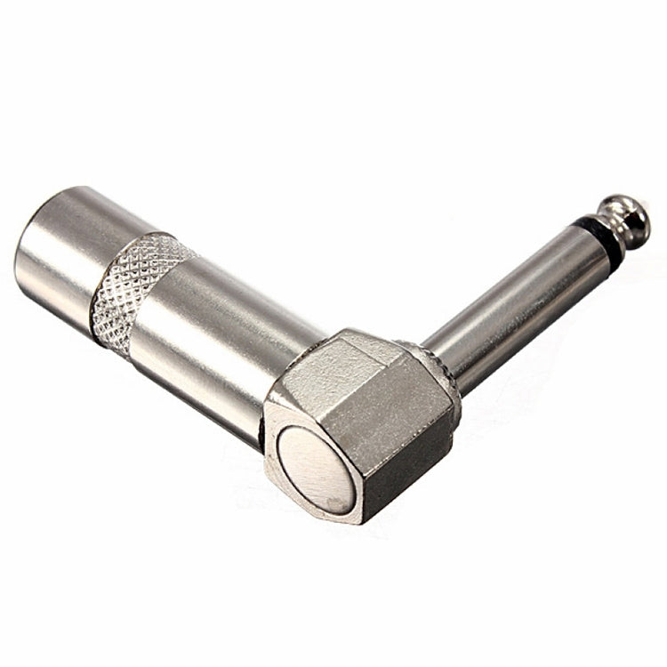 1/4 Inch 6.35mm Audio Mono Plug L-shaped Right Angle Screw Jack Male Guitar Audio Connector