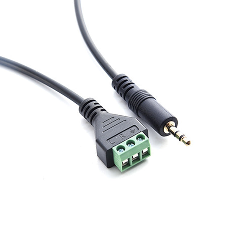 3.5mm 3 Pin Stereo Male to AV Screw Terminal Audio Jacks Terminal Male Lock Connector Cable, Length: 30cm
