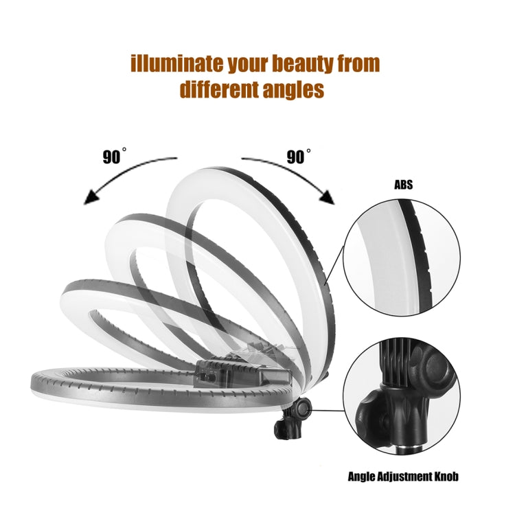 MANTOO RL-18 II 100-240V 55W 18 inch Two-color Dimmable Ring Fill Light with Tripod