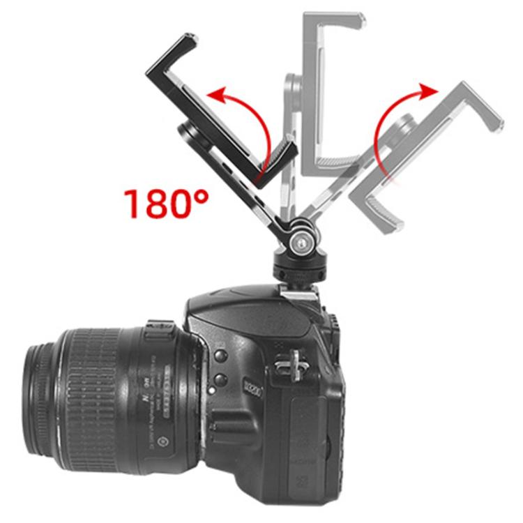 BEXIN PH-01 Desktop Live Broadcast Bracket 360 Phone Clamp Dual Cold Shoes Mount