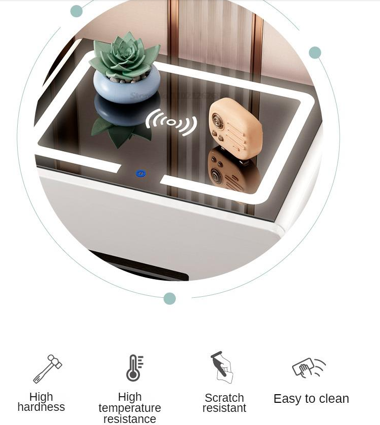 'Nicola' Smart Bedside Table with Intelligent Wireless Charging sue-e furniture