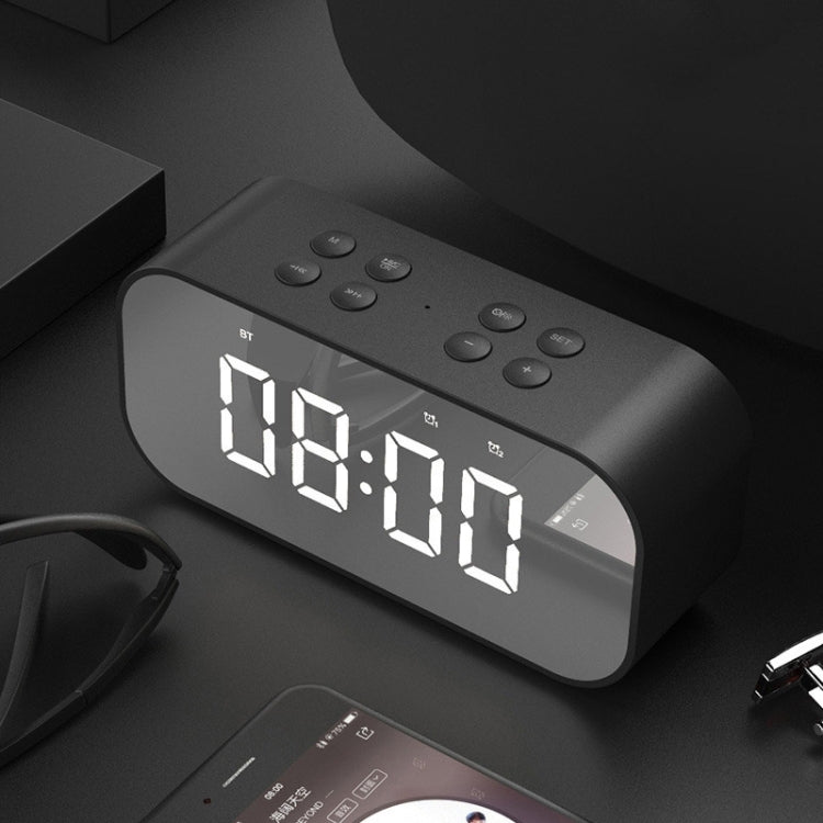 AEC BT501 Bluetooth 5.0 Mini Speaker with LED & Alarm Clock & Clock & Mirror, Support 32G TF Card