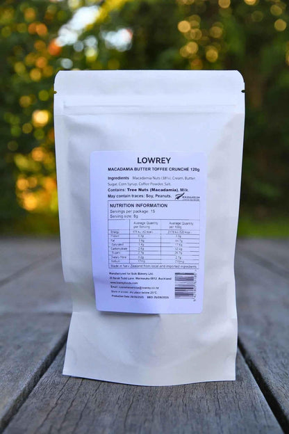 Macadamia Butter Toffee Crunché 120g pouch | Lowrey Foods