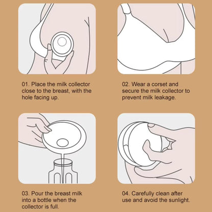 Silicone Breast Milk Collectors - Wearable Milk Catchers 2 Pack