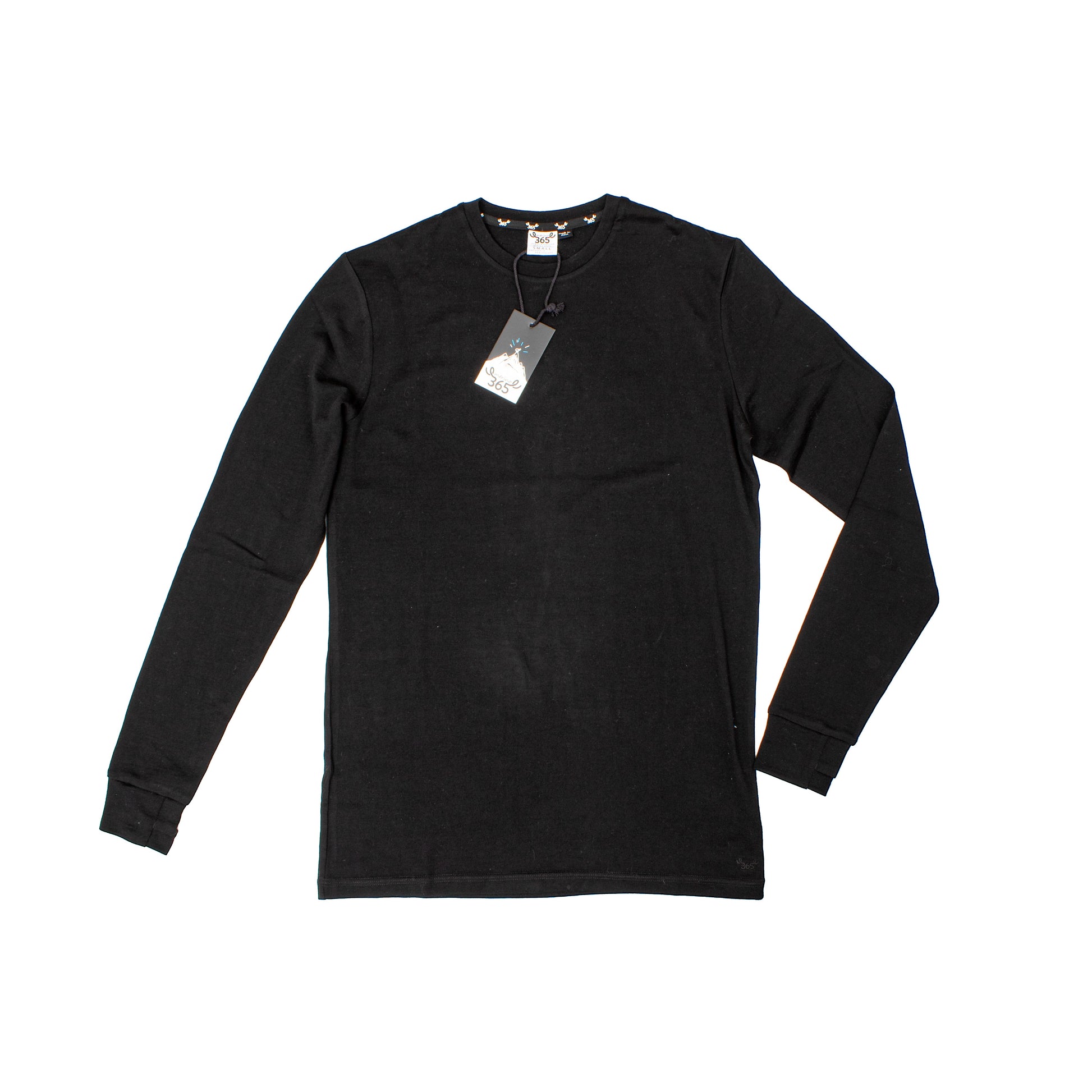The Standard Long Sleeve - 100% Merino Wool, Black Merino 365 NZ