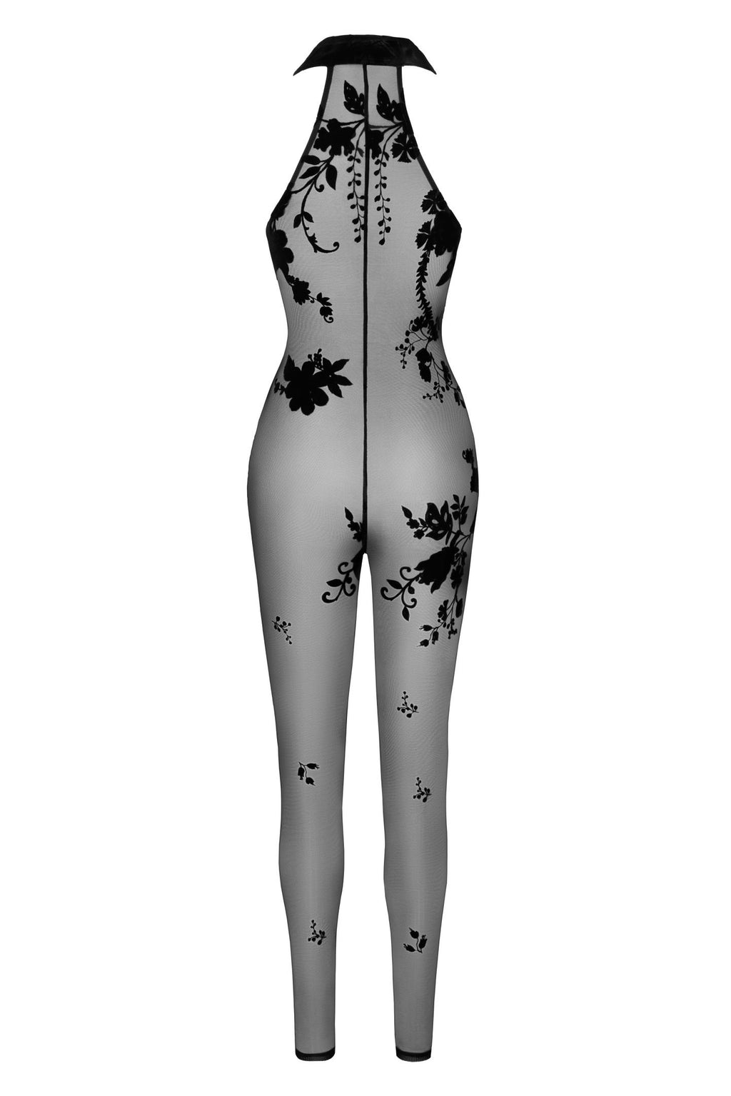 F315 Ego flocked mesh halter catsuit - 2XL-1