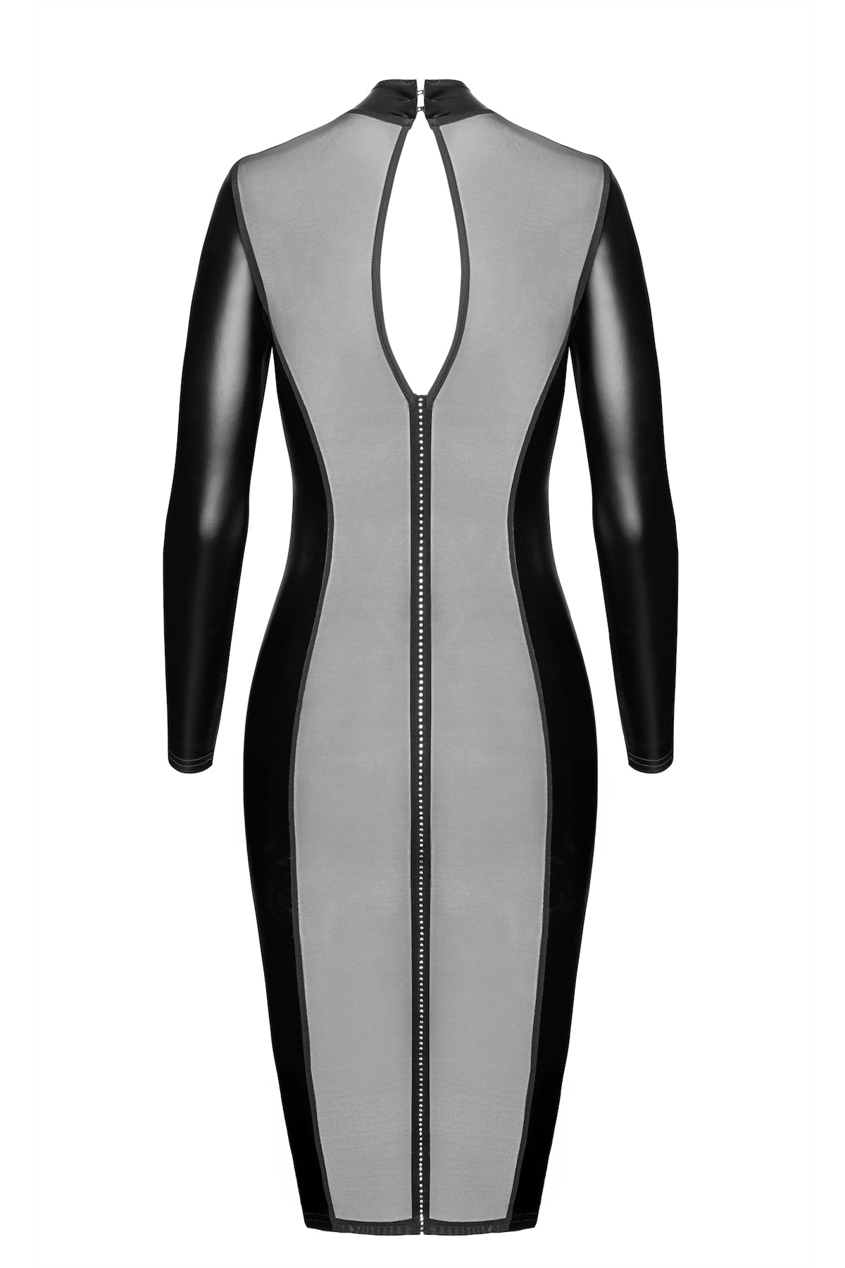 F371 Luxuria Crystal Sheer Midi Dress - 3XL-1