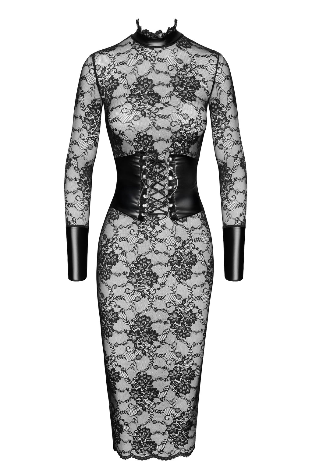 F375 Noirelle Lace Corset Midi dress - 3XL-0