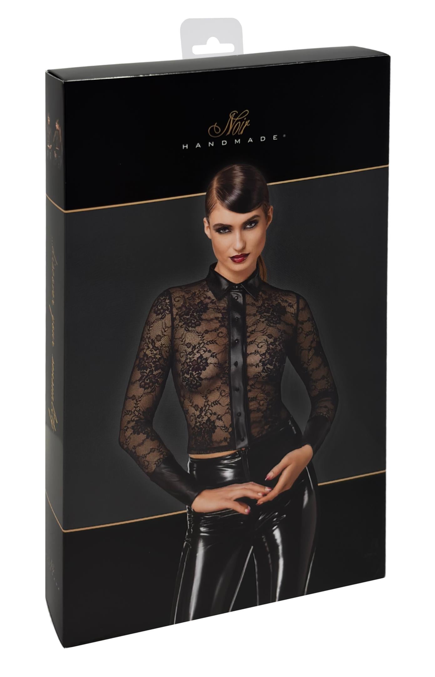 F377 Noirelle Lace Button-up Shirt - 3XL-6