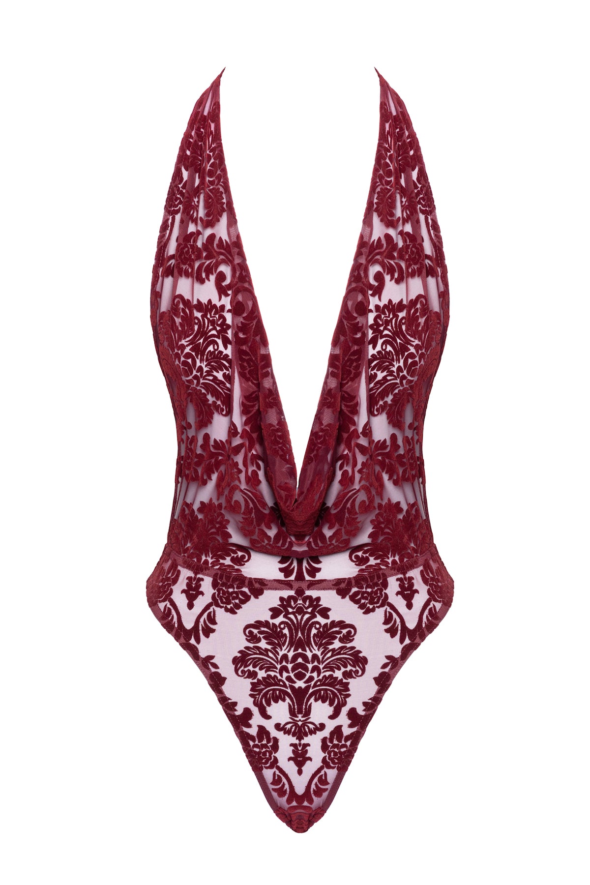 F386 Kink Royal cascade bodysuit red - 3XL-0