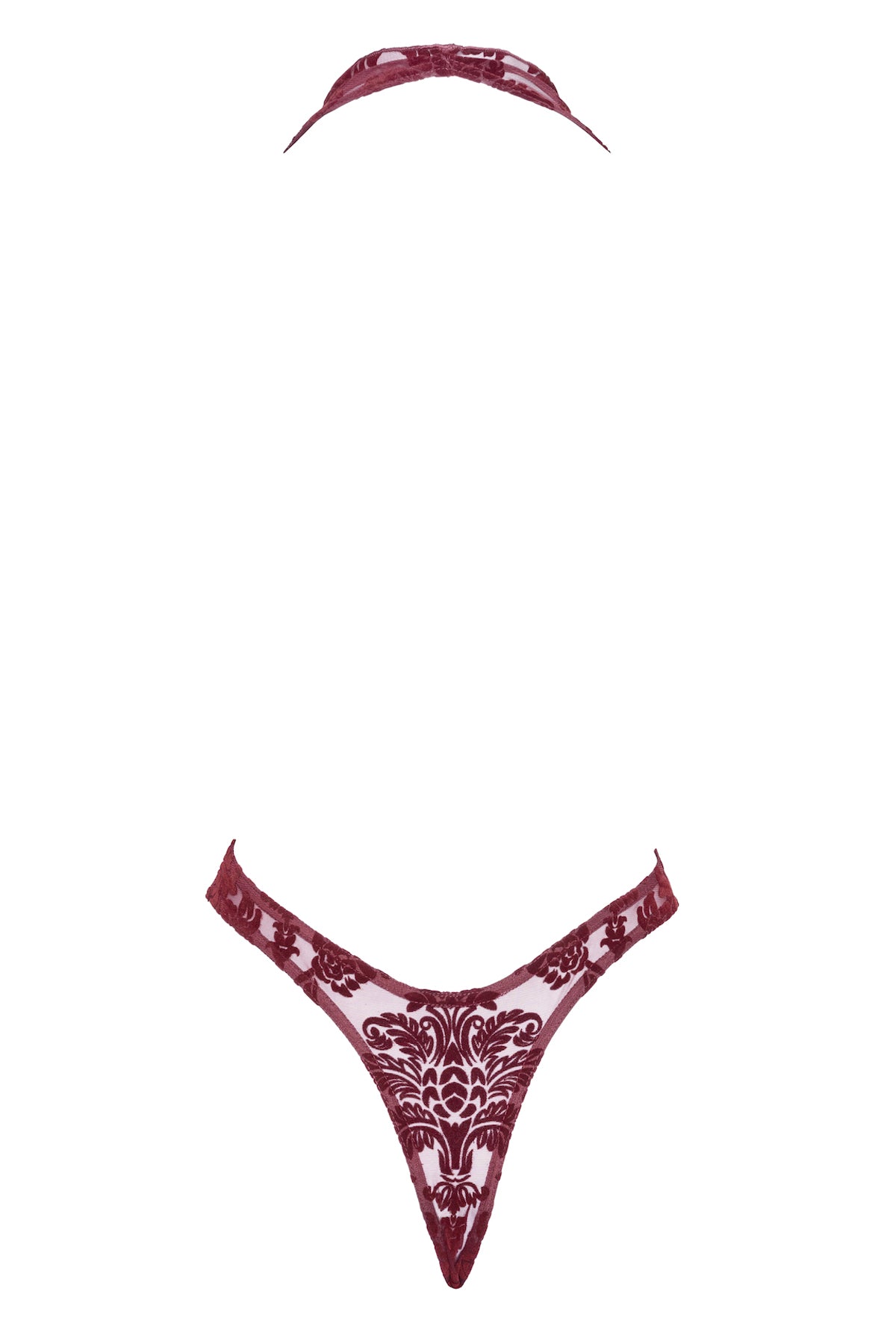 F386 Kink Royal cascade bodysuit red - 3XL-1