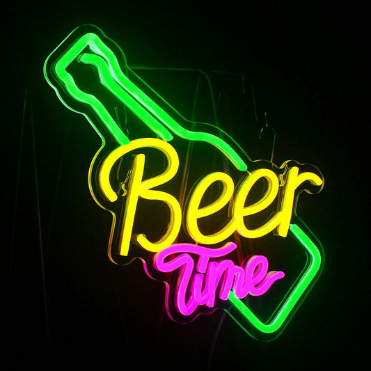Neon Sign LED Tube Handmade Visual Bar Pub Club Wall Decor Ligh Beer Time dealonline.co.nz