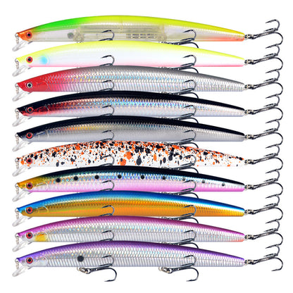 10pcs/p Large Fishing Lures 18cm Hard Bait Lures with Treble Hook Lifelike dealonline.co.nz