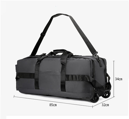Rucksack with Wheels 80L Rolling Duffle Bag with Wheels 31" Foldable Travel Duffel  Versatile 2-in-1 CP1234