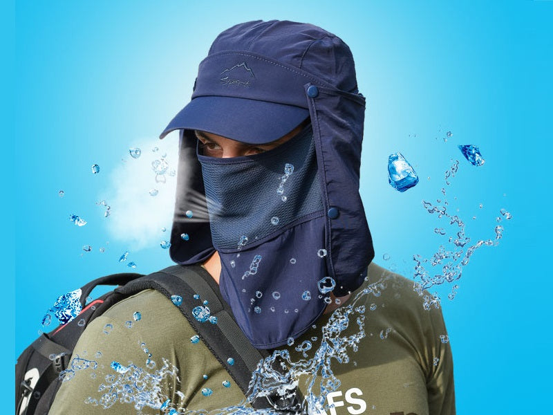 NAVY- Sun Hat Wide Brim Bucket Hats Outdoor Fishing Hiking Cap UV Protection dealonline.co.nz