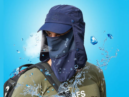 NAVY- Sun Hat Wide Brim Bucket Hats Outdoor Fishing Hiking Cap UV Protection dealonline.co.nz