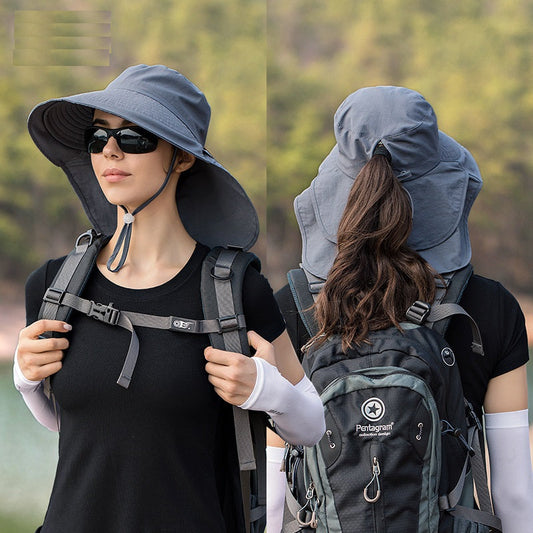 GREY Sun Hats Wide Brim Bucket Outdoor Fishing Hiking Cap UV Protection dealonline.co.nz