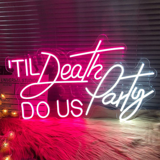 Neon Sign LED Tube Handmade Visual Bar Pub Club Wall Decor Light PARTY TIL DEATH dealonline.co.nz