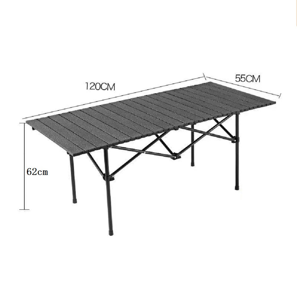 120 cm Portable Folding Camping Table – Roll-Up Outdoor Cooking & Picnic Table ECOTREK