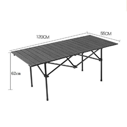 120 cm Portable Folding Camping Table – Roll-Up Outdoor Cooking & Picnic Table ECOTREK