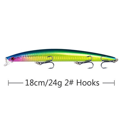 10pcs/p Large Fishing Lures 18cm Hard Bait Lures with Treble Hook Lifelike dealonline.co.nz