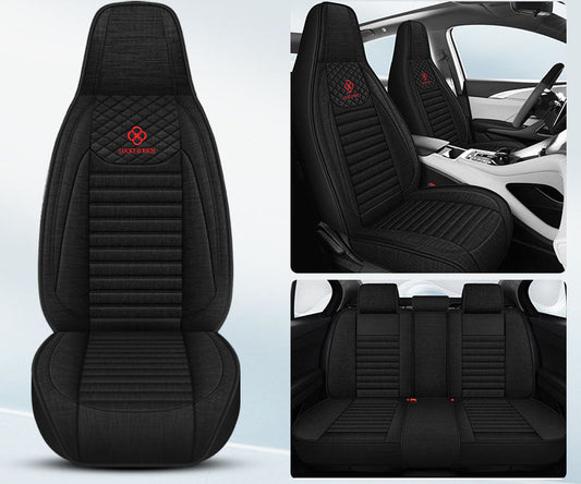 Sport Style Synthetic Linen/Flax Breathable Bucket Car Seat Covers Full Set dealonline.co.nz