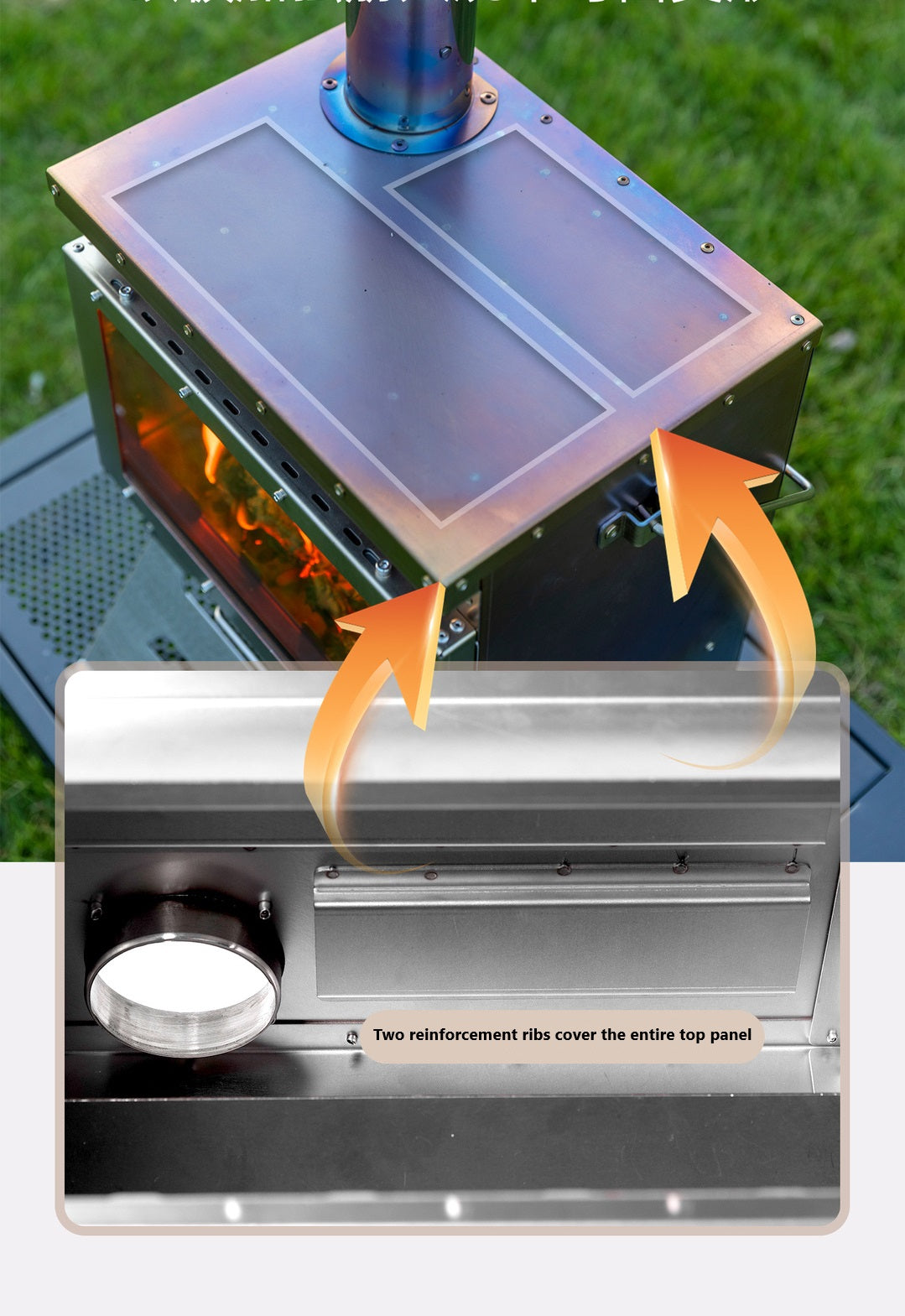 Wood Burning Stove – Outdoor Winter Heating Stove with Fire Viewing Glass ECOTREK