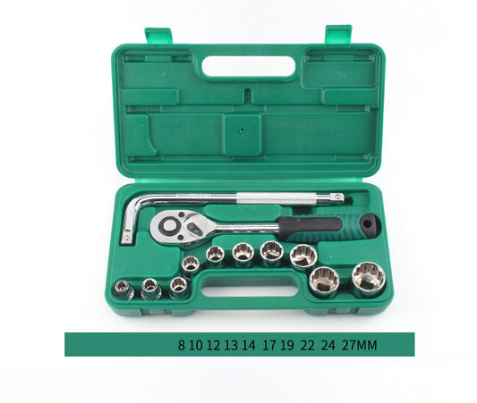 13pcs 1/2 Inch 12-point Ratchet Socket Wrench Set Drive Socket Repairing Kit dealonline.co.nz