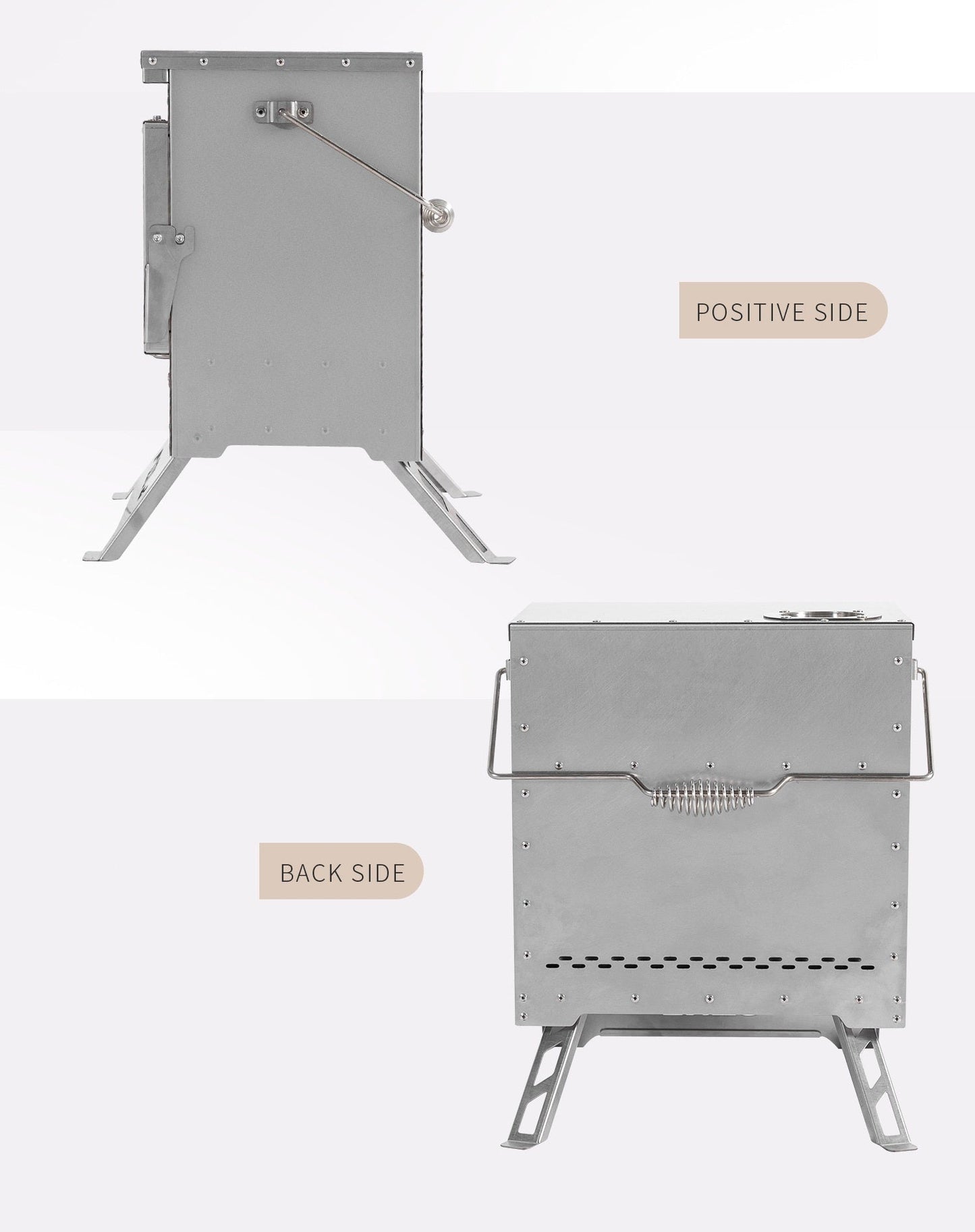 Wood Burning Stove – Outdoor Winter Heating Stove with Fire Viewing Glass ECOTREK