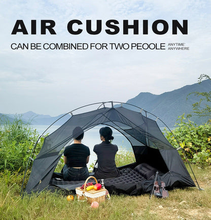 Ultralight 2 Person Inflatable Camping Sleeping Mat with Built-in Foot Pump and Pillow ECOTREK
