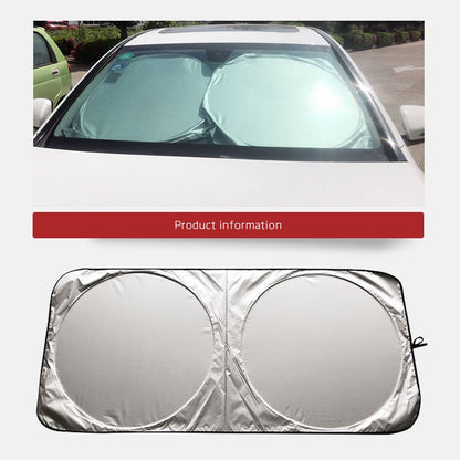 Large Silver Car Sunshade Foldable Double-Circle dealonline.co.nz