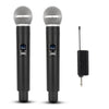 2x Wireless Microphones with Receiver and Rechargeable Batteries, 100 ft Range Karaoke