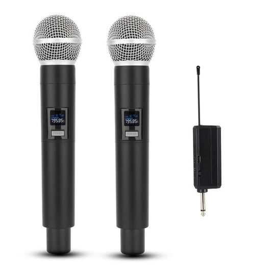 2x Wireless Microphones with Receiver and Rechargeable Batteries, 100 ft Range Karaoke dealonline.co.nz