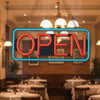 OPEN Sign Neon LED Flashing & Remote Control Size L 55CM