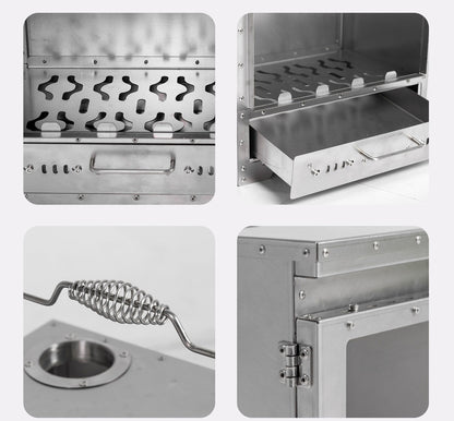 Wood Burning Stove – Outdoor Winter Heating Stove with Fire Viewing Glass ECOTREK