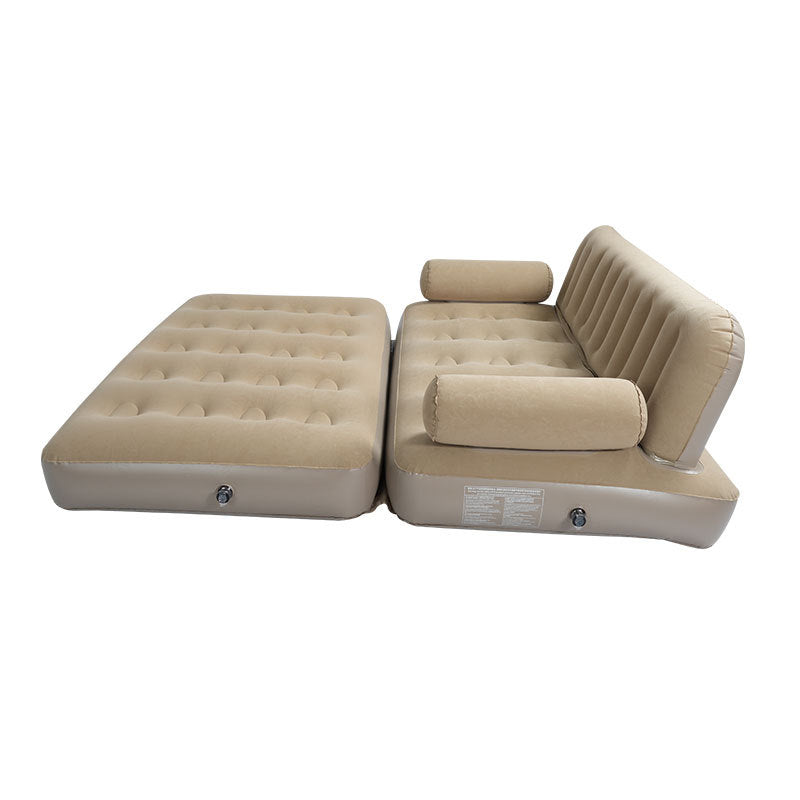 2-in-1 Inflatable Sofa Bed – Double Air Couch with High Backrest and Built-in Pump ECOTREK