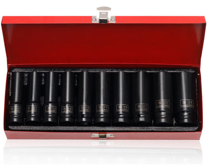 10pc 1/2 Inch Drive Deep Impact Socket Tool Set 8mm-22mm dealonline.co.nz